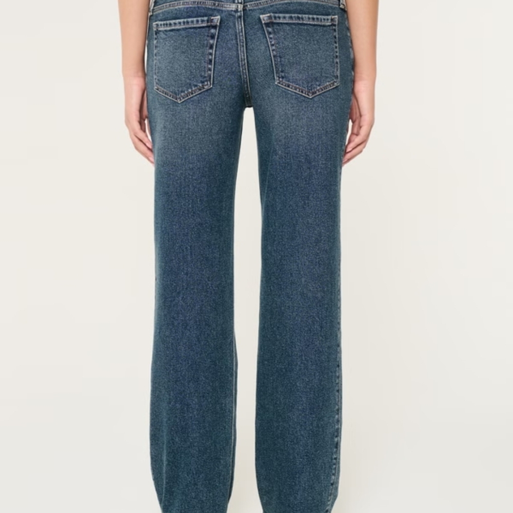 Hollister Women's Straight Leg Jeans - Dark Blue - Picture 3 of 5